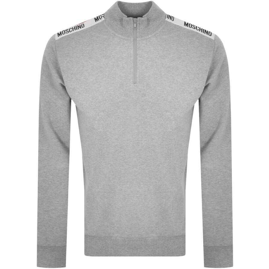 Alternative Image for ProductMoschino Tape Half Zip Sweatshirt Grey1