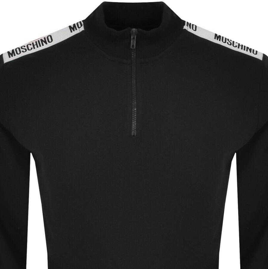 Alternative Image for ProductMoschino Tape Half Zip Sweatshirt Black2