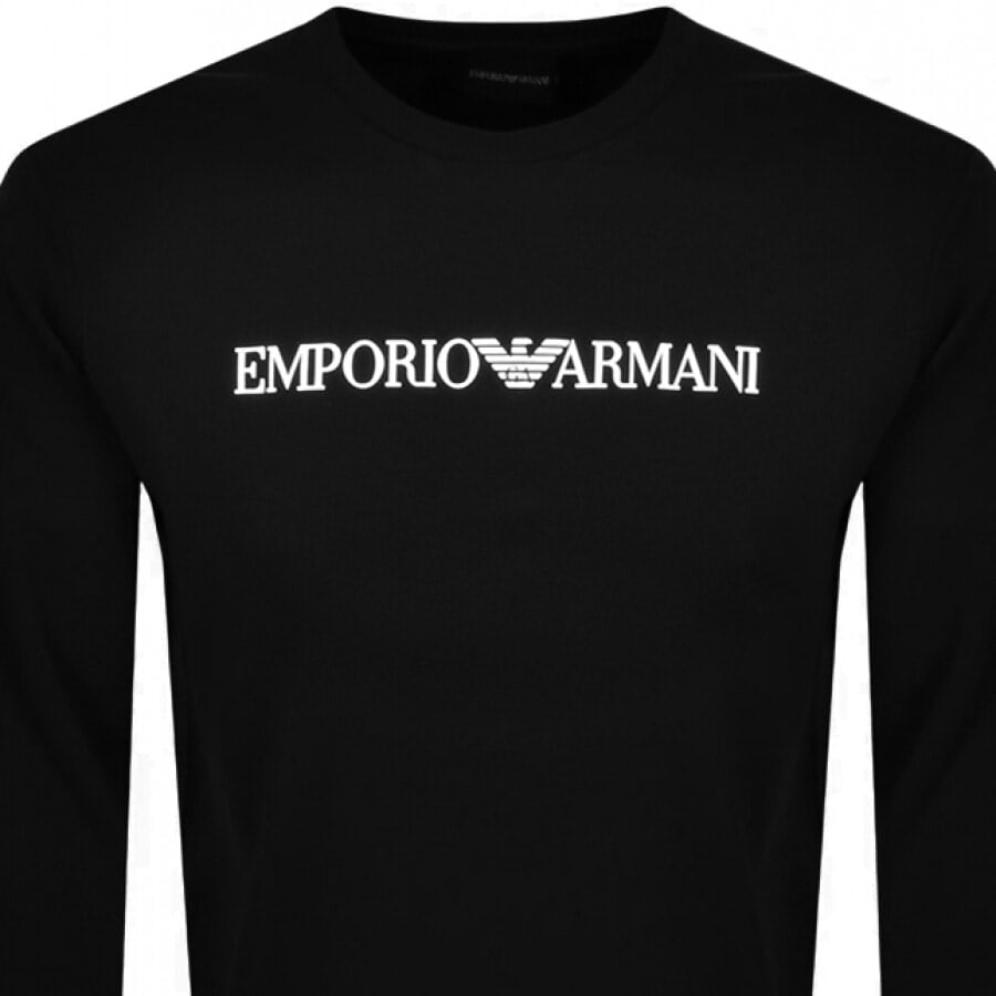 Alternative Image for ProductEmporio Armani Crew Neck Logo Sweatshirt Black2