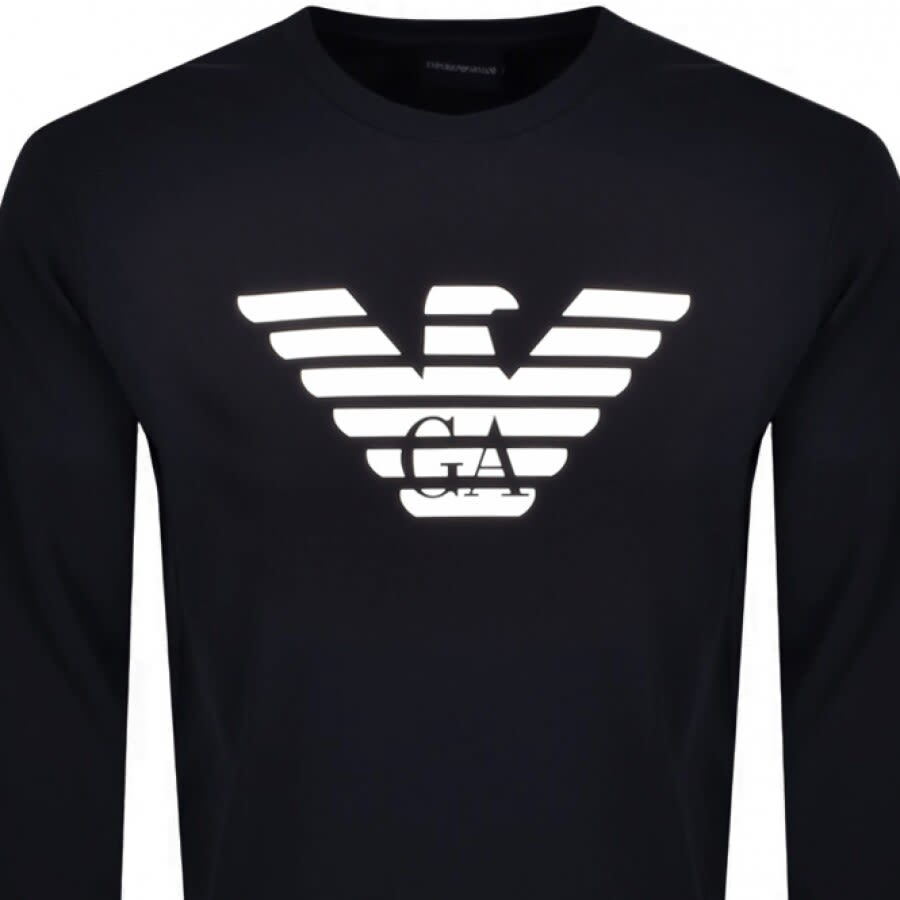 Alternative Image for ProductEmporio Armani Crew Neck Logo Sweatshirt Navy2