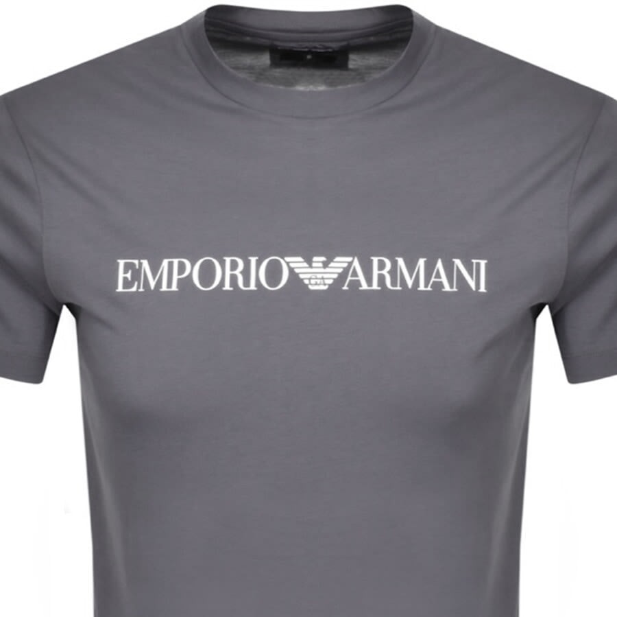 Alternative Image for ProductEmporio Armani Crew Neck Logo T Shirt Grey2