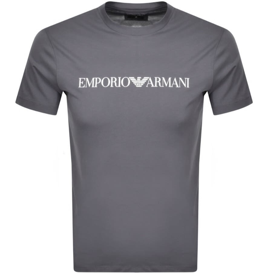 Alternative Image for ProductEmporio Armani Crew Neck Logo T Shirt Grey1
