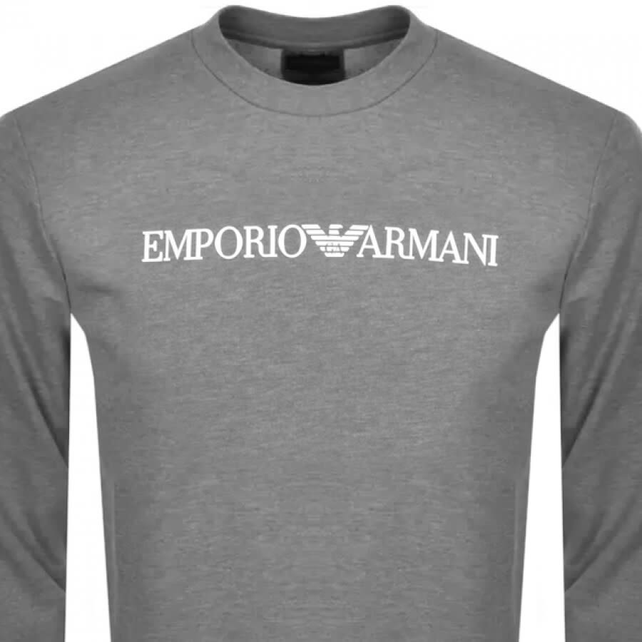 Alternative Image for ProductEmporio Armani Crew Neck Logo Sweatshirt Grey2