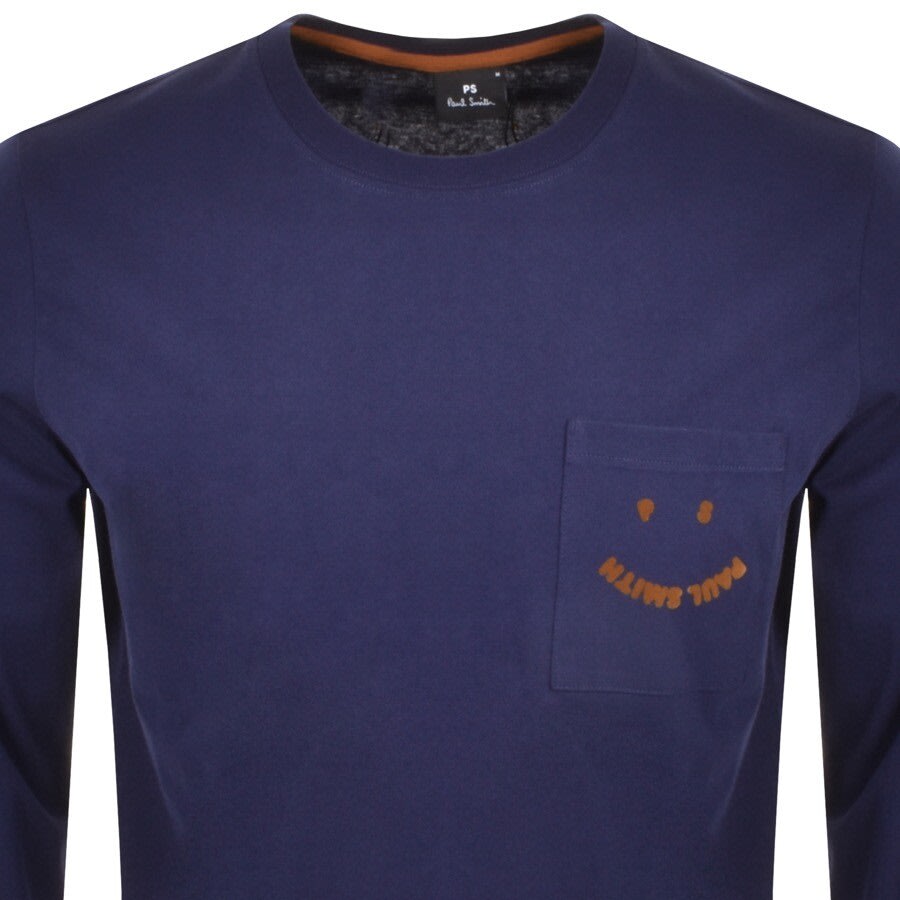 Alternative Image for ProductPS By Paul Smith Happy Smile Logo T Shirt Navy2