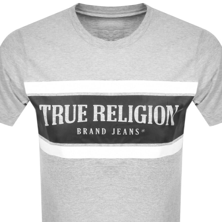 Alternative Image for ProductTrue Religion Stripe Logo T Shirt Grey2