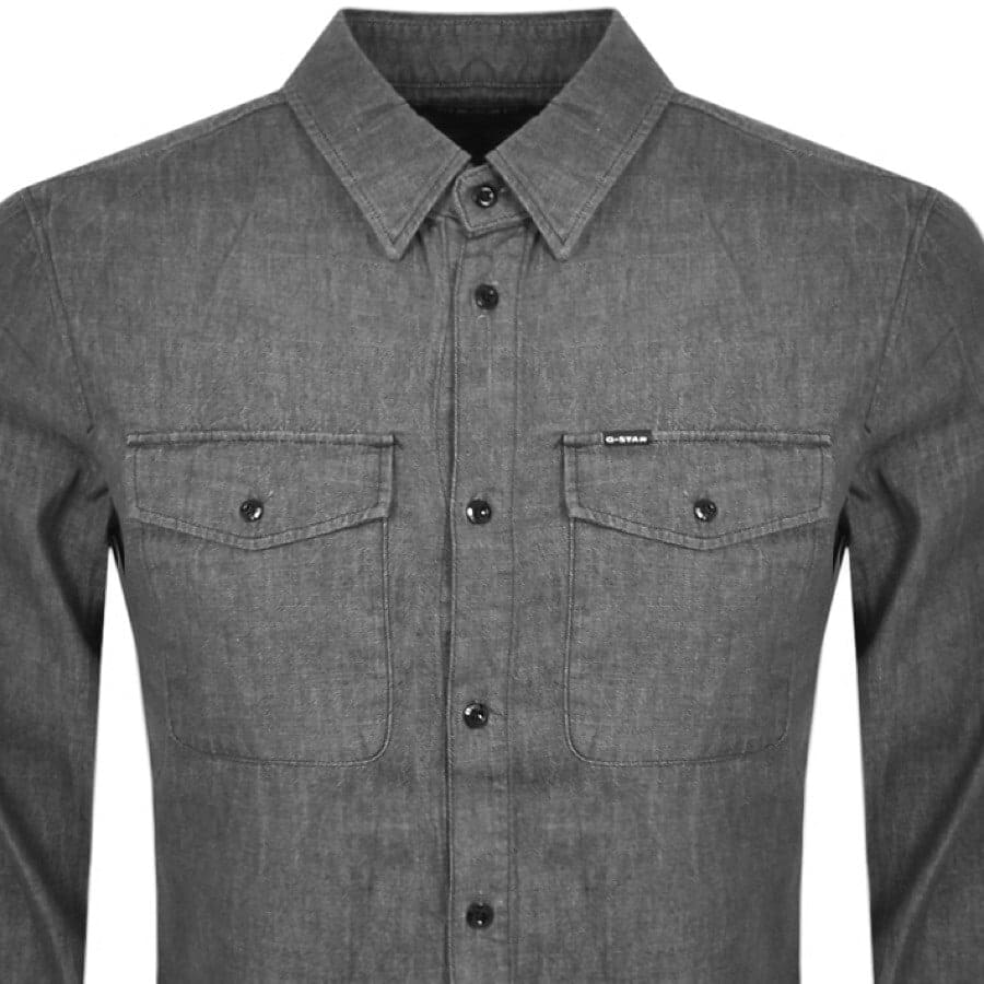 Alternative Image for ProductG Star Raw Slim Long Sleeved Shirt Grey2
