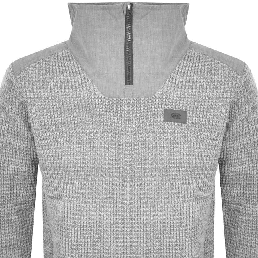 Alternative Image for ProductG Star Raw Half Zip Knit Jumper Grey2