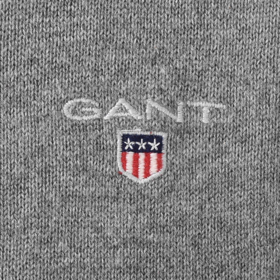 Alternative Image for ProductGant Half Zip Knit Jumper Grey3