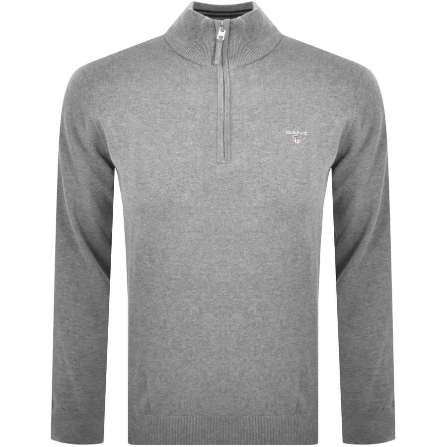 Alternative Image for ProductGant Half Zip Knit Jumper Grey1