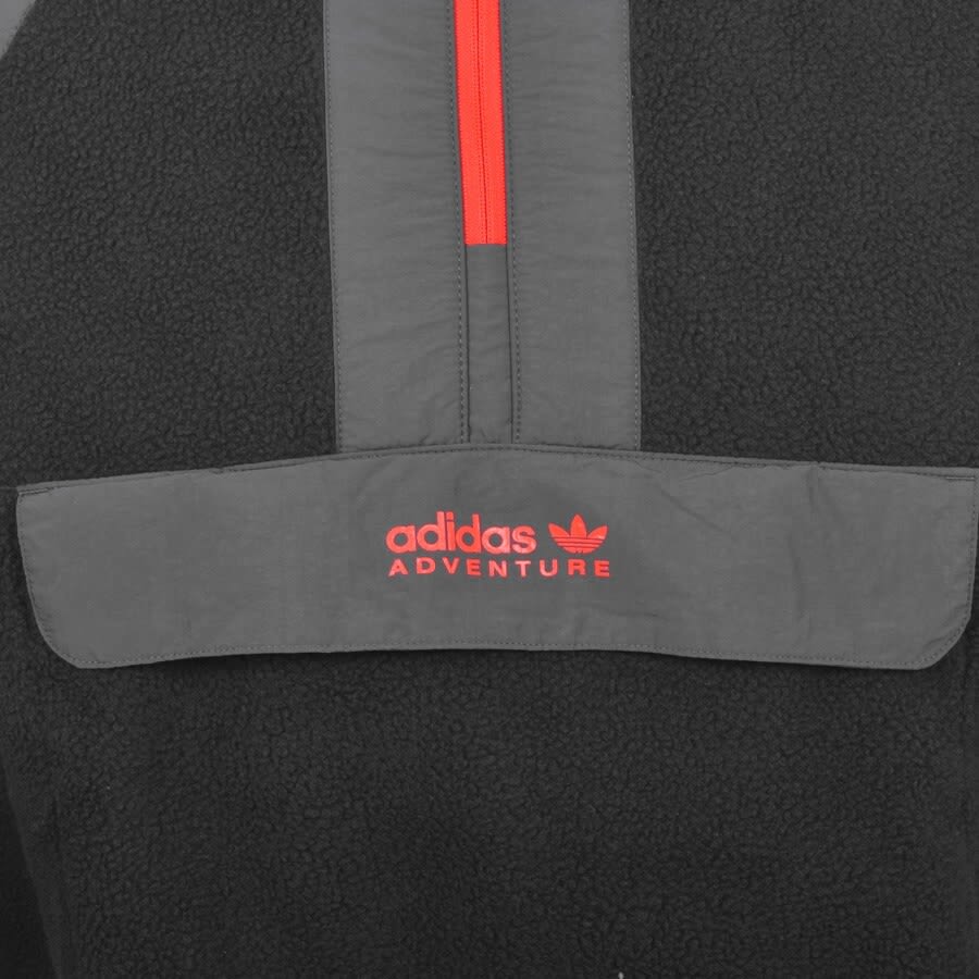 Alternative Image for Productadidas Originals Adventure Fleece Top Black3