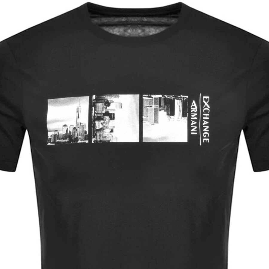 Alternative Image for ProductArmani Exchange Crew Neck Logo T Shirt Black2