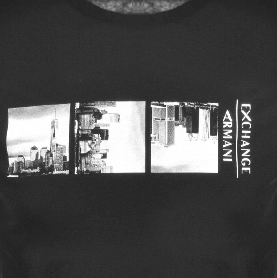 Alternative Image for ProductArmani Exchange Crew Neck Logo T Shirt Black3
