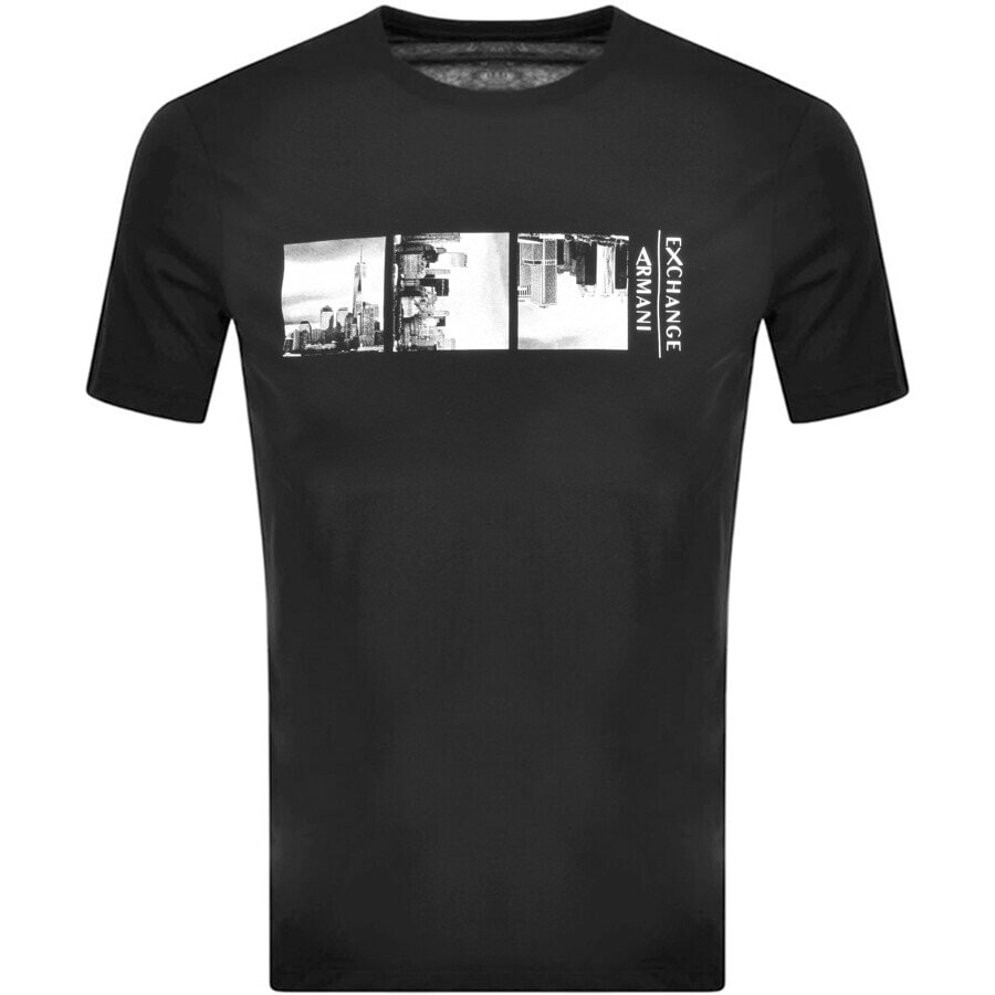 Alternative Image for ProductArmani Exchange Crew Neck Logo T Shirt Black1