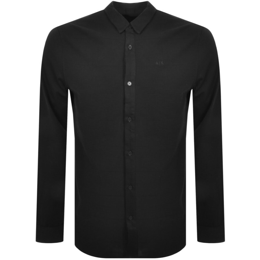 Alternative Image for ProductArmani Exchange Long Sleeve Stretch Slim Shirt Bla1