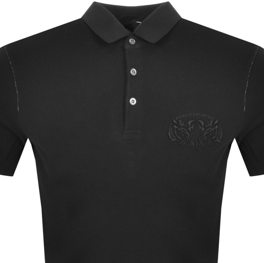Alternative Image for ProductArmani Exchange Tiger Logo Polo T Shirt Black2
