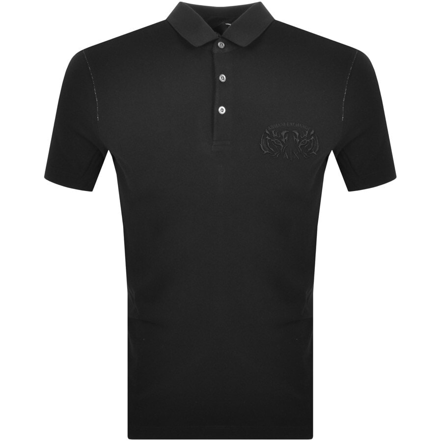 Alternative Image for ProductArmani Exchange Tiger Logo Polo T Shirt Black1