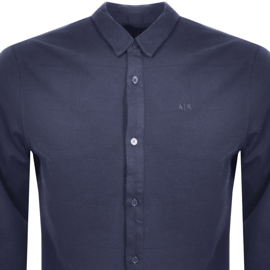 Alternative Image for ProductArmani Exchange Long Sleeve Stretch Slim Shirt Nav2