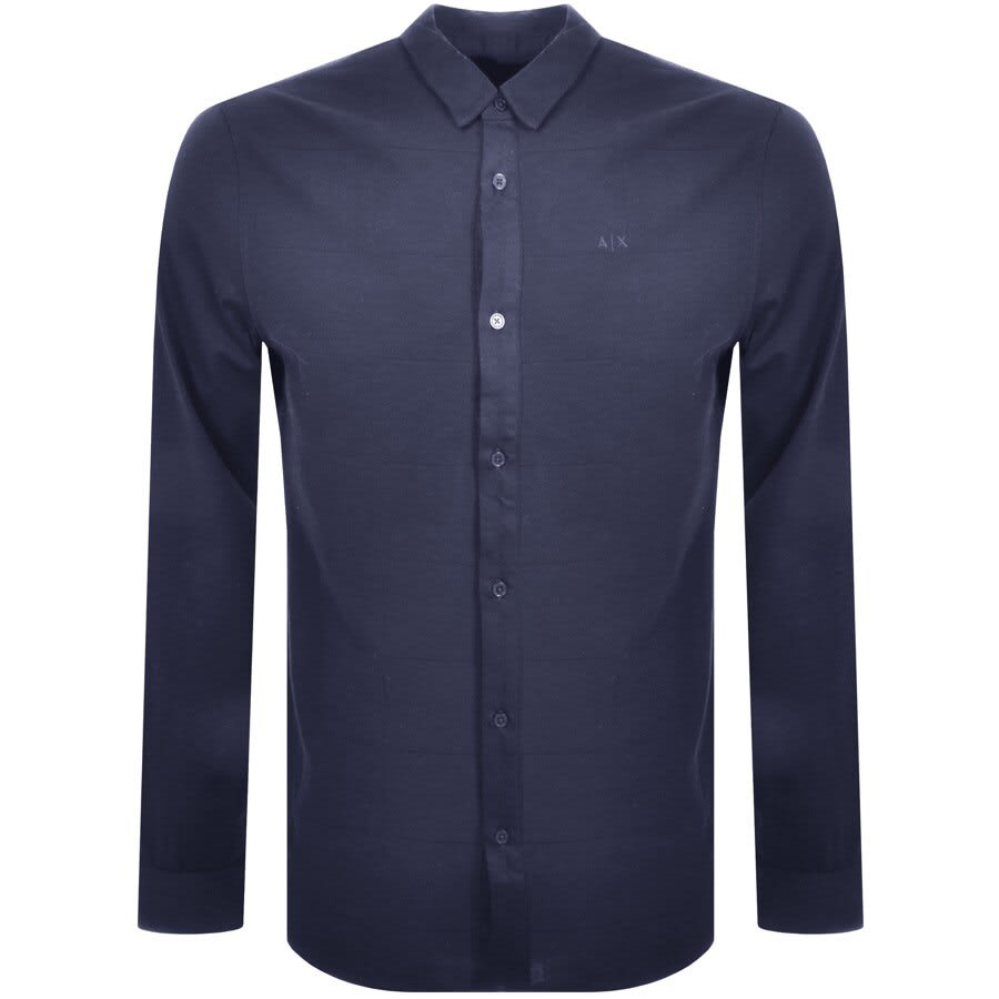 Alternative Image for ProductArmani Exchange Long Sleeve Stretch Slim Shirt Nav1