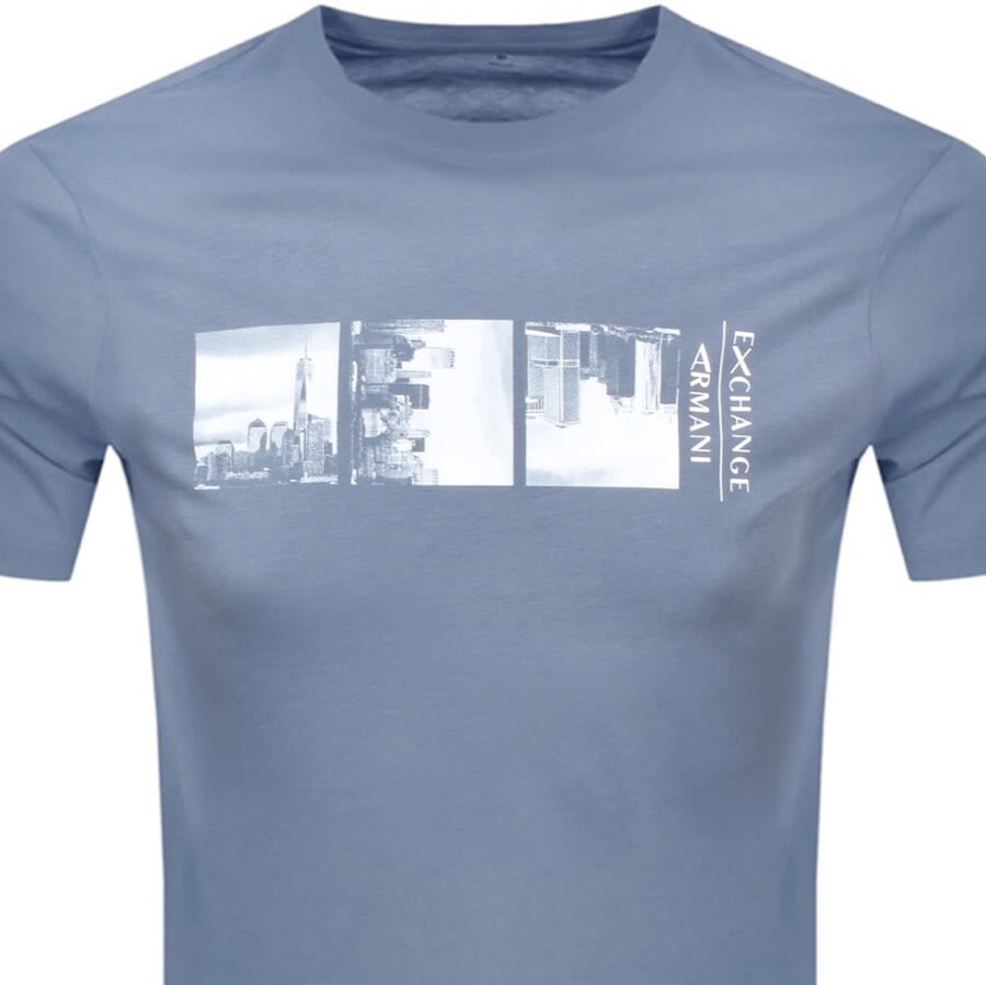 Alternative Image for ProductArmani Exchange Crew Neck Logo T Shirt Blue2