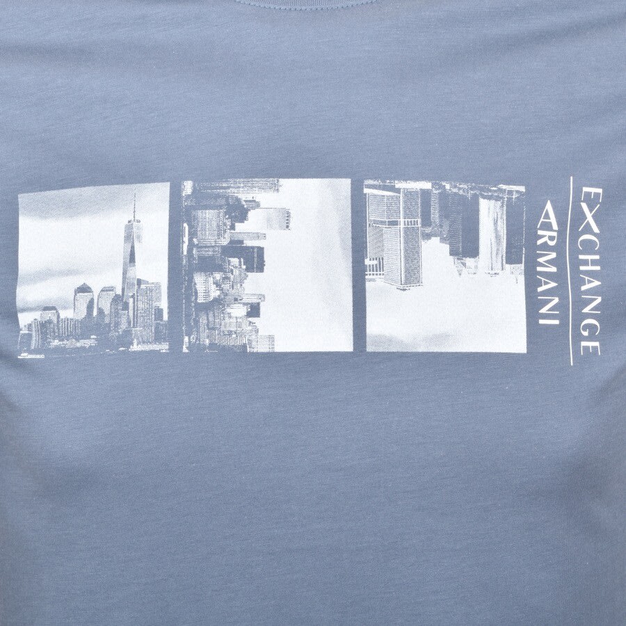 Alternative Image for ProductArmani Exchange Crew Neck Logo T Shirt Blue3