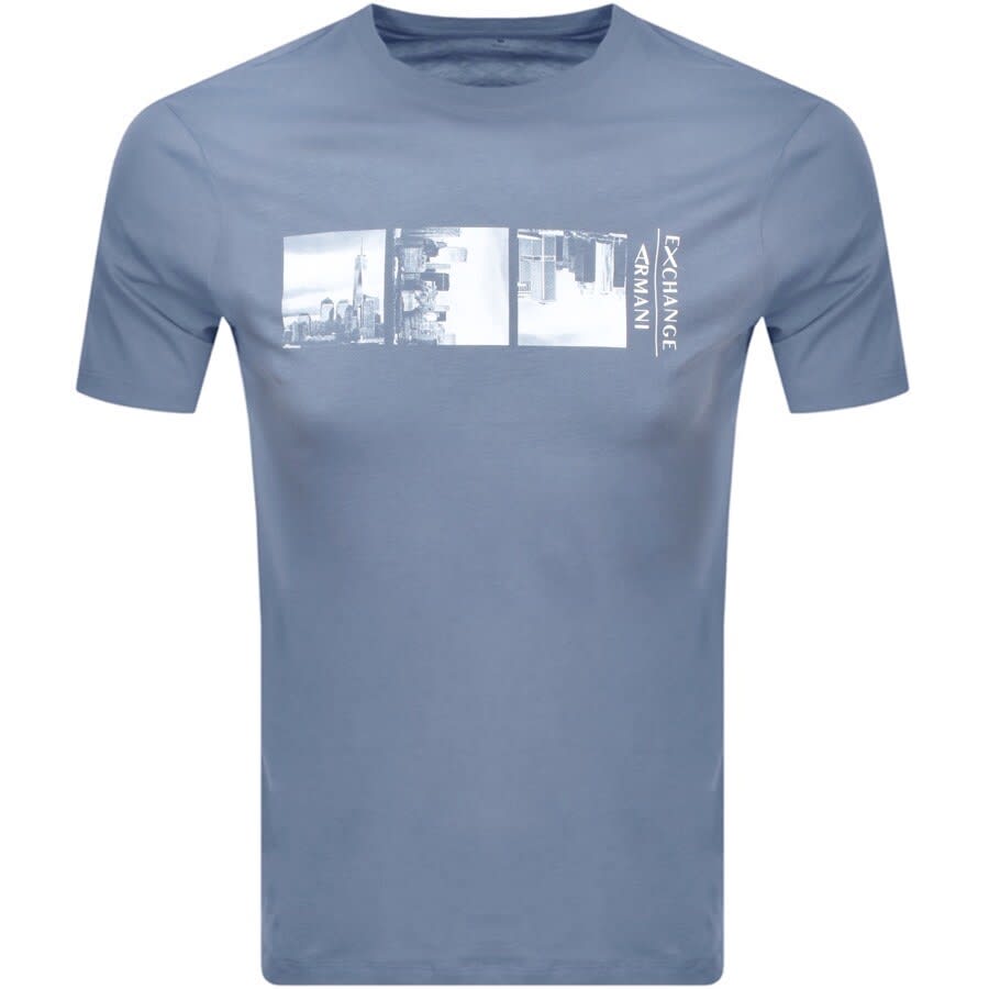 Alternative Image for ProductArmani Exchange Crew Neck Logo T Shirt Blue1