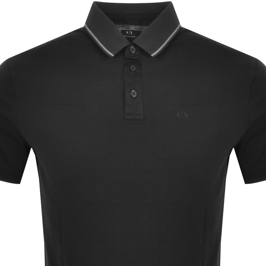 Alternative Image for ProductArmani Exchange Short Sleeve Polo T Shirt Black2