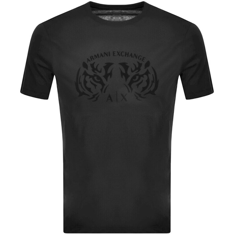 Alternative Image for ProductArmani Exchange Crew Neck Logo T Shirt Black1