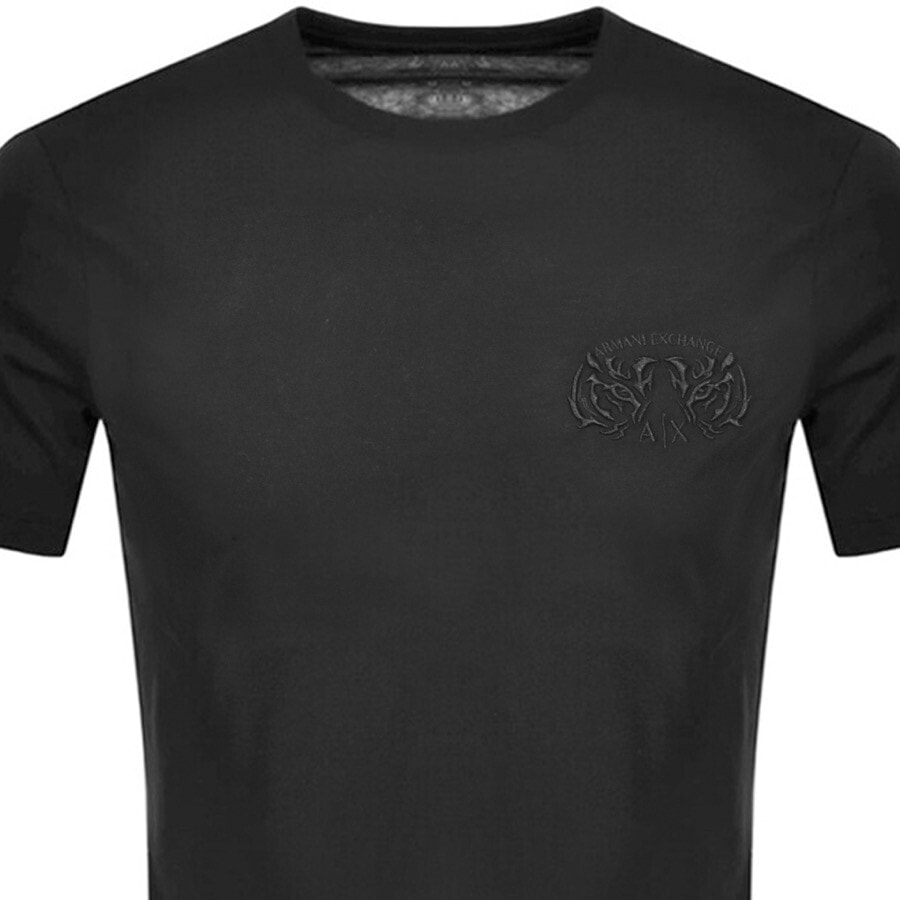 Alternative Image for ProductArmani Exchange Crew Neck Logo T Shirt Black2