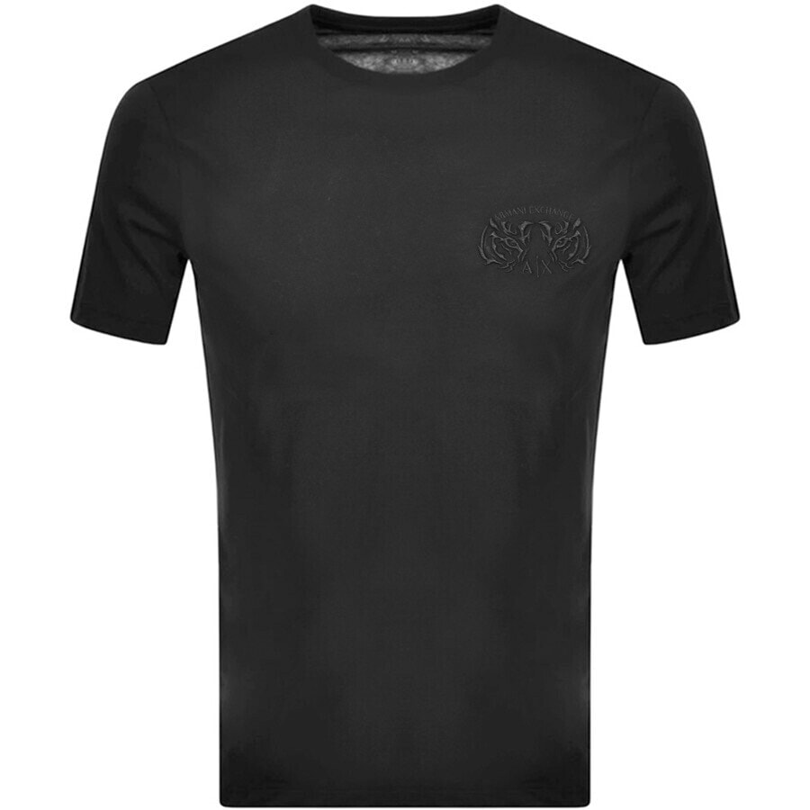 Alternative Image for ProductArmani Exchange Crew Neck Logo T Shirt Black1