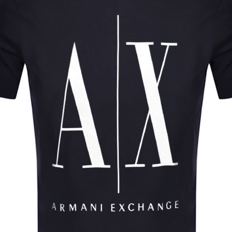 Alternative Image for ProductArmani Exchange Crew Neck Logo T Shirt Navy3
