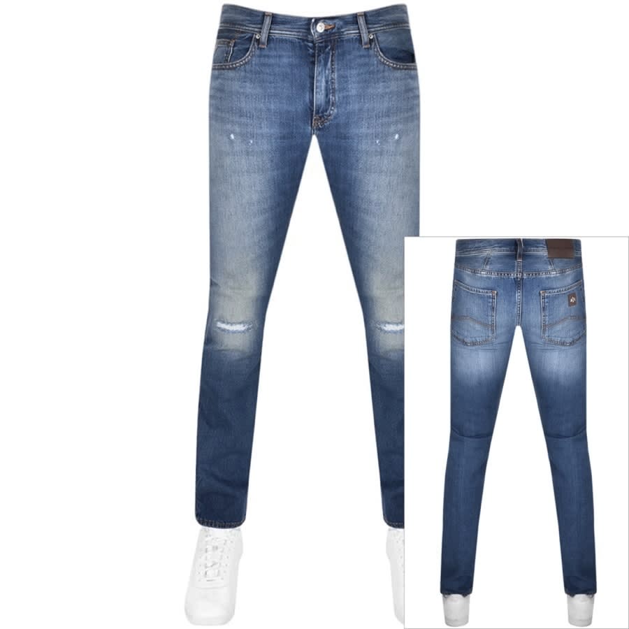 Alternative Image for ProductArmani Exchange J13 Slim Fit Mid Wash Jeans Blue1
