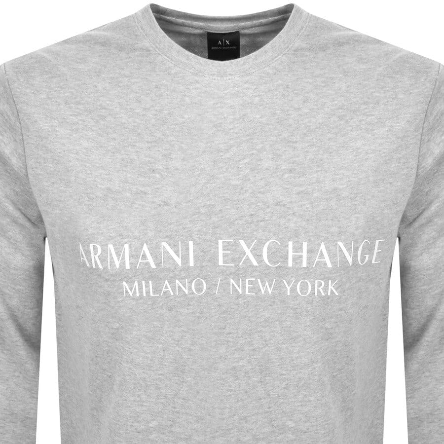 Alternative Image for ProductArmani Exchange Crew Neck Logo Sweatshirt Grey2