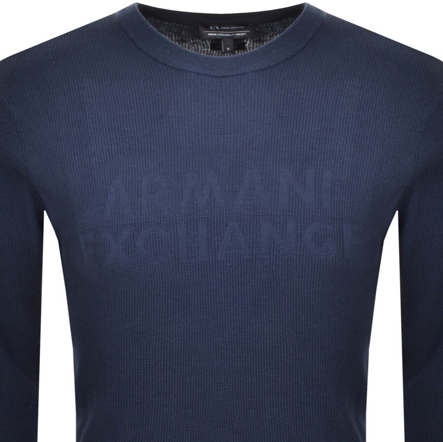 Alternative Image for ProductArmani Exchange Crew Neck Knit Jumper Navy2
