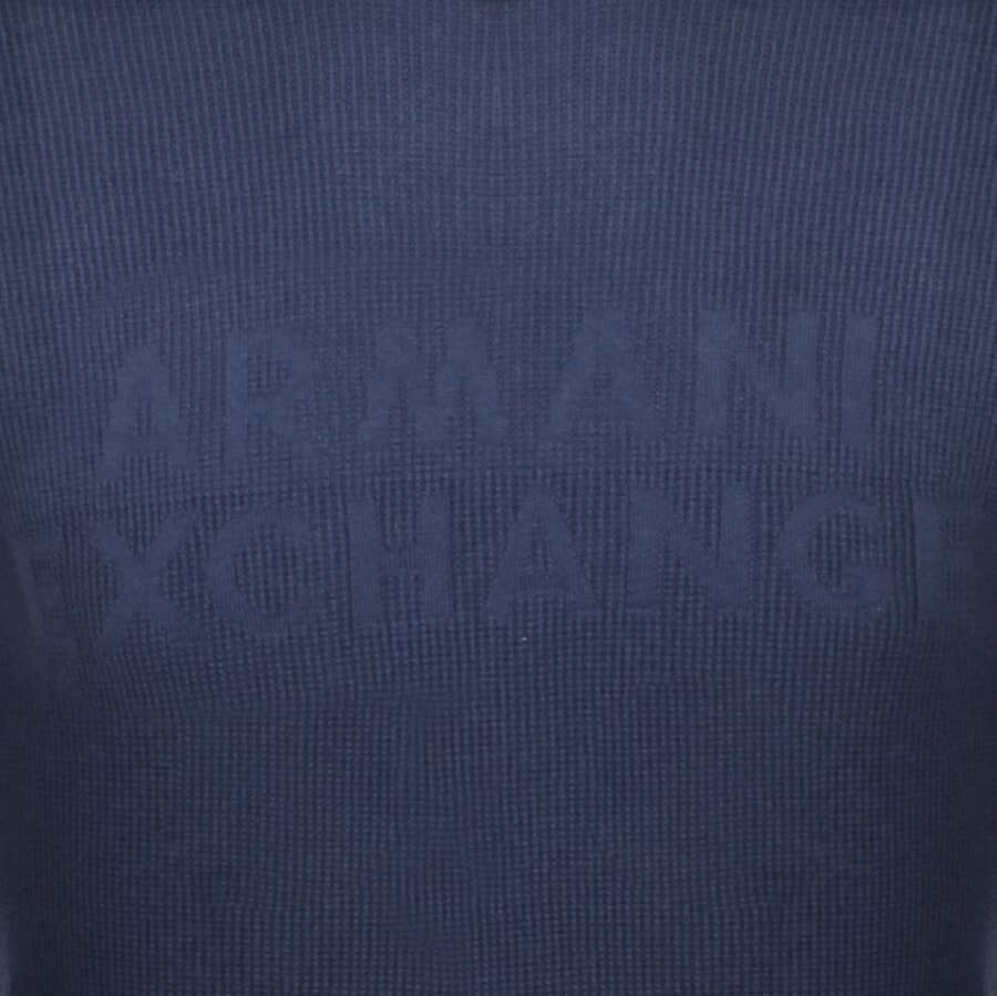 Alternative Image for ProductArmani Exchange Crew Neck Knit Jumper Navy3