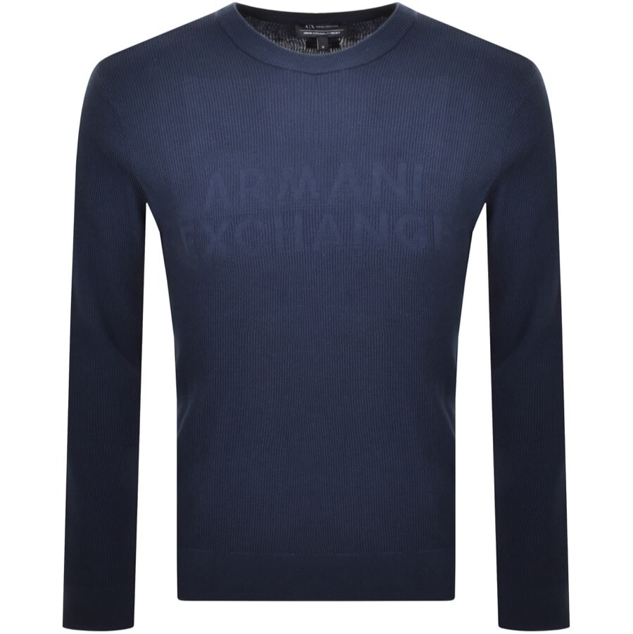 Alternative Image for ProductArmani Exchange Crew Neck Knit Jumper Navy1