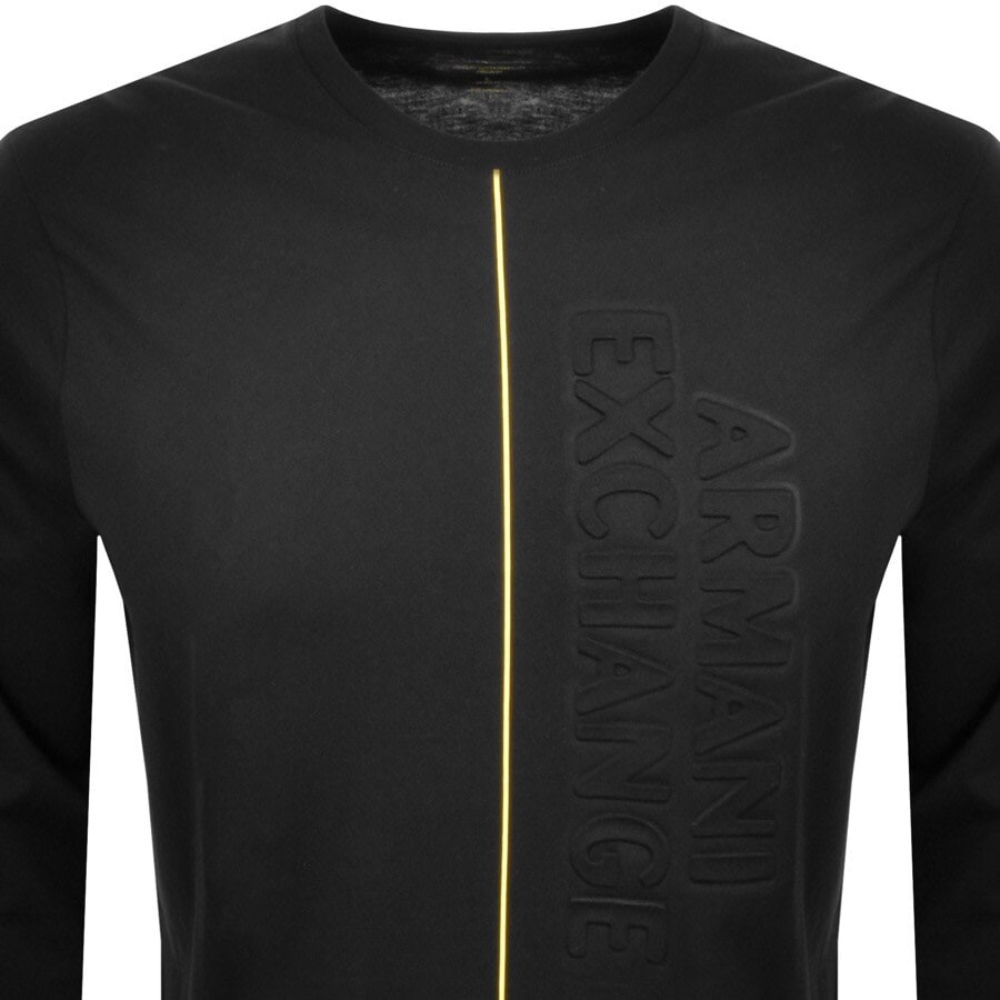Alternative Image for ProductArmani Exchange Long Sleeve Logo T Shirt Black2