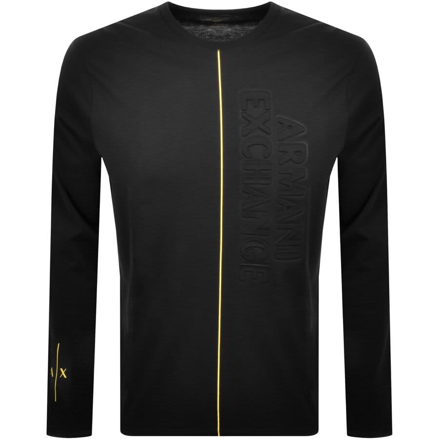 Alternative Image for ProductArmani Exchange Long Sleeve Logo T Shirt Black1
