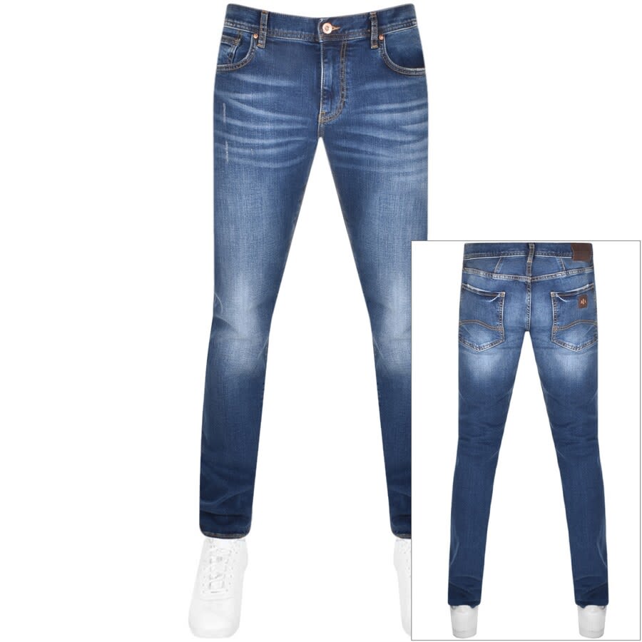Alternative Image for ProductArmani Exchange J13 Slim Fit Mid Wash Jeans Blue1