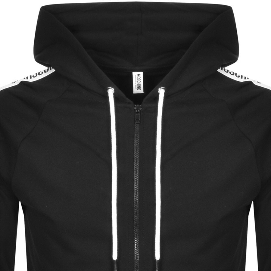 Alternative Image for ProductMoschino Logo Tape Zip Hoodie Black2