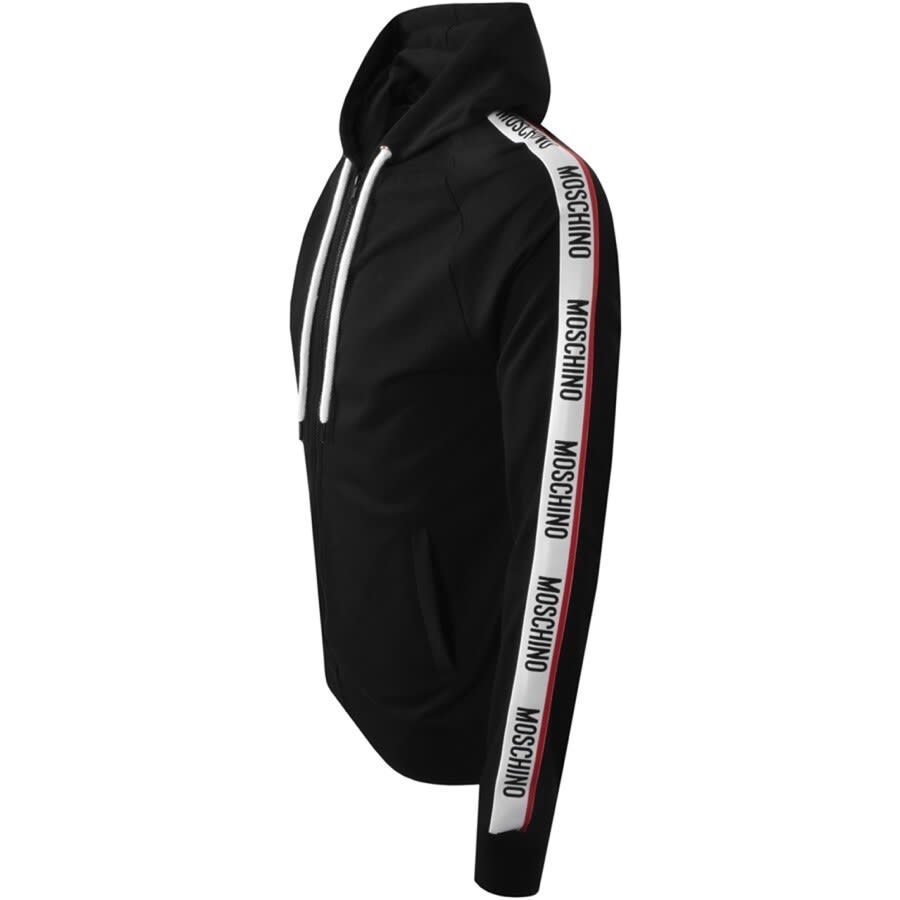 Alternative Image for ProductMoschino Logo Tape Zip Hoodie Black3