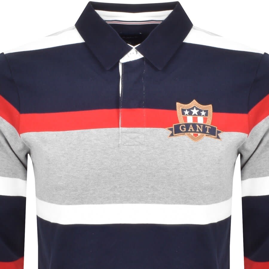 Alternative Image for ProductGant Banner Shield Long Sleeve Polo T Shirt Navy2