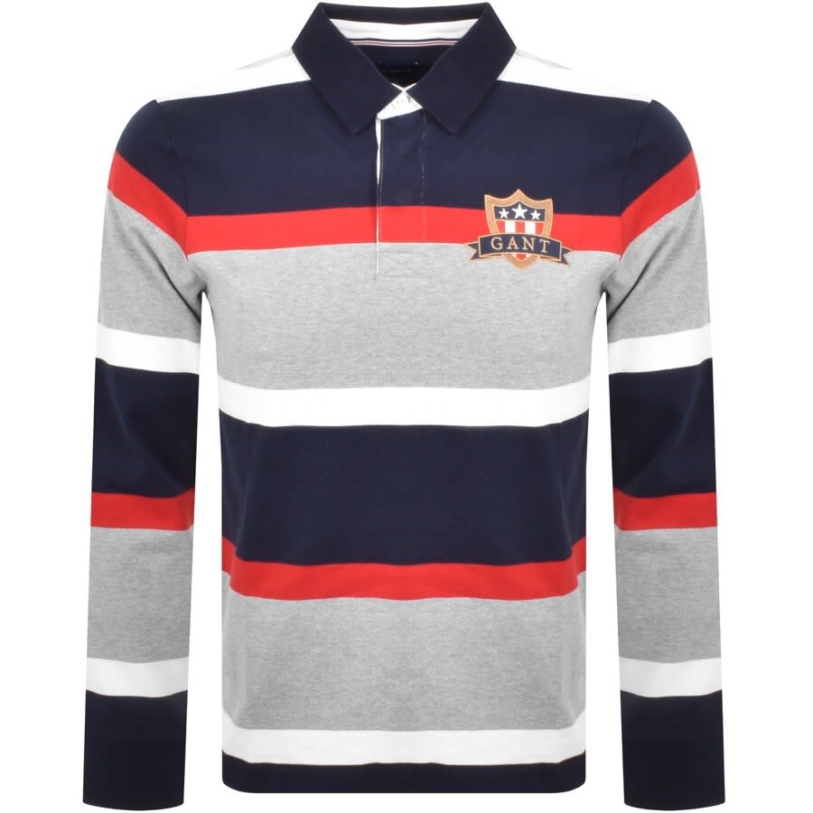 Alternative Image for ProductGant Banner Shield Long Sleeve Polo T Shirt Navy1
