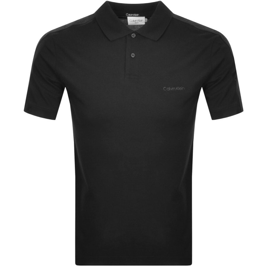 Alternative Image for ProductCalvin Klein Logo Tape Polo T Shirt Black1