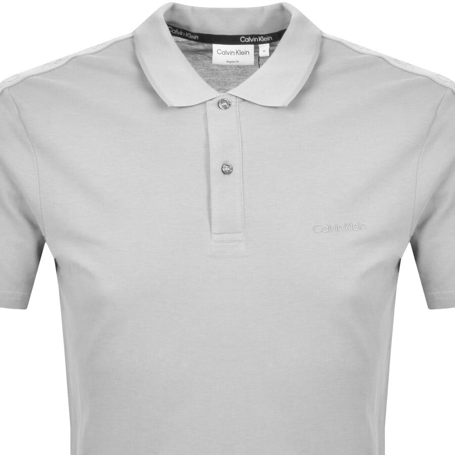 Alternative Image for ProductCalvin Klein Logo Tape Polo T Shirt Grey2