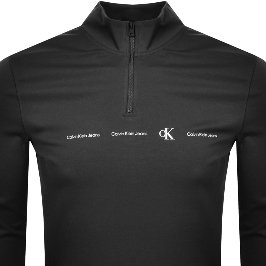 Alternative Image for ProductCalvin Klein Jeans Half Zip Sweatshirt Black2