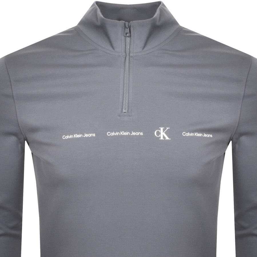 Alternative Image for ProductCalvin Klein Jeans Milano Half Zip Sweatshirt Grey2