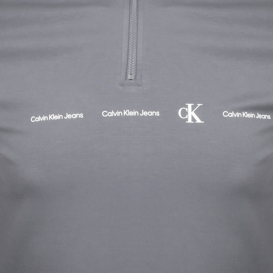 Alternative Image for ProductCalvin Klein Jeans Milano Half Zip Sweatshirt Grey3