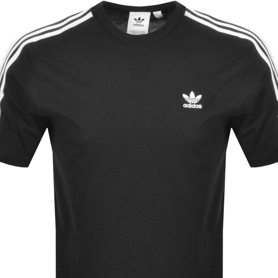 Alternative Image for Productadidas Originals Tech 3 Stripe T Shirt Black2