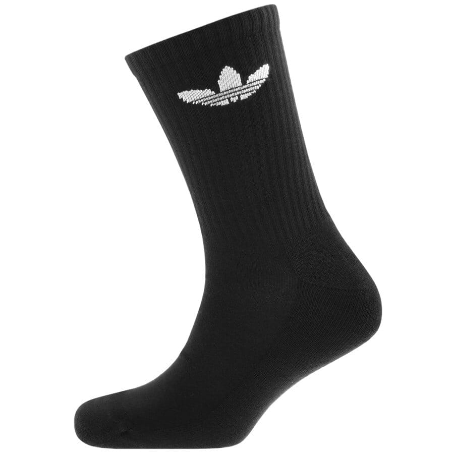 Alternative Image for Productadidas Originals Three Pack Solid Crew Socks Black2