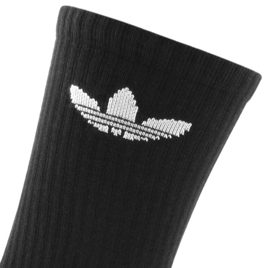 Alternative Image for Productadidas Originals Three Pack Solid Crew Socks Black3